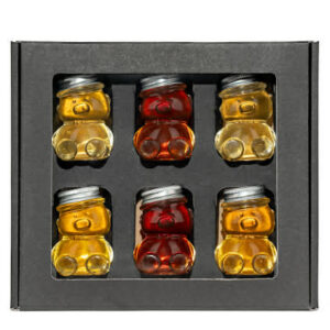 Mézes ajándokcsomag macis 6x50 g (akác, erdei, hárs, gesztenye, facélia, selyemfű)